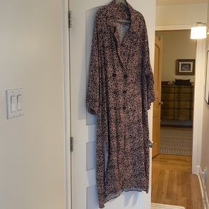 Free People Daria Shirt Dress ~ Size L ~ Leopard